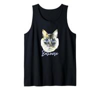 Abanico de Raza de Gato balinés Elegante Arte felino Camiseta sin Mangas