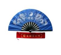 Abanico de Tai Chi con Doble dragón, Abanico Kung Fu Aros Plegables, clásico, Rojo, for Artes Marciales, Fitness y Baile para Actuaciones EscéNicas Fiestas Decoraciones(A5 34cm)