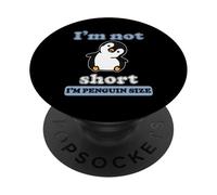 Abanico Divertido para Amantes de los pingüinos con Texto en inglés I'm Not Short PopSockets PopGrip Adhesivo