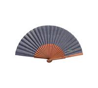 Abanico Español Gales - Madera y Algodón - 23 cm - Estuche y Funda de Yute - Accesorio de Moda - Hecho a Mano en España - Eventos y Regalos - Colección Nuestros Clásicos - Tusitala Barcelona