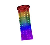 Abanico flexible LED para danza del vientre, arco iris, colorido, con luz larga, plegable, para actuaciones nocturnas y celebraciones, ventilador de baile iluminador