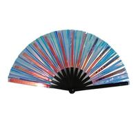 Abanico grande plegable de mano para rave, grande, chino Tai Chi Kung para Line E2G7 Popping Dancing Fans Fu Fan