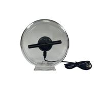 Abanico holográfico 3D de 10 cm/4,1 Pulgadas con Cubierta Transparente, Adorno publicitario holográfico de 128 LED for Navidad y Halloween Alta Definizione