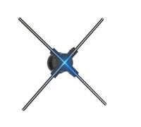 Abanico holográfico 3D Proyector holográfico 3D con ventilador de 45 cm/17,7 pulgadas, reproductor de lámpara holográfica con wifi, plla publicitaria HD remota, proyector de luz que transmite imágenes
