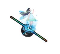 Abanico holográfico 3D, Ventilador Holográfico 3D De 5,5 Pulgadas/14 Cm, Proyector Holográfico con 128 Cuentas LED 0603, Pantalla HD Sin Parpadeo, Control por TF Y Aplicación For Navidad Y Halloween