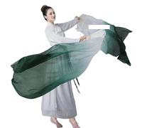 Abanico largo for danza del vientre de seda, 1 par de abanicos for práctica de rendimiento cuadrados Yangko clásicos de Color degradado for adultos Para Grandes Actuaciones(Color 2,120x90cm Real Silk)