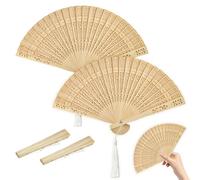Abanico Madera, 2PCS Abanico de Mano, de Madera, Mano Plegable, Ventilador Plegable Vintage, para Baile, Fiesta, Regalos de Boda, Decoración de Bricolaje