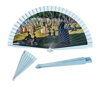 Abanico Madera Decorado con Cuadro Tarde de Domingo en la Isla de la Grande Jatte de Seurat 42 cm