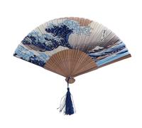 Abanico Plegable, Abanico Chino japonés, Vintage, Sedoso, Ideal para Mantener la refrigeración, Reutilizable, Plegable, con y protección, para decoración de Pared, Baile, Cosplay