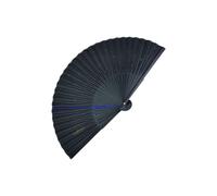 Abanico Plegable CláSico de Seda Estrellada, Abanico de Mano Plegable de Bambú de Tela Japonesa China (Negro)
