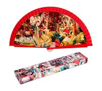 Abanico Plegable en Tela Estampada de Algodón sobre Madera. Colección (Arte Flamenco)
