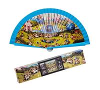 Abanico Plegable en Tela Estampada de Algodón sobre Madera. Colección (El Bosco)