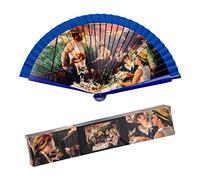 Abanico Plegable en Tela Estampada de Algodón sobre Madera. Colección (Remeros)