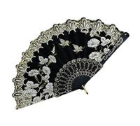 Abanico Plegable Gliding Folding Fan Wedding Bridal Dance Performance Props Retro Floral Glitter Butterfly Fans Crafts(Color3)