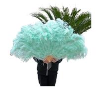 Abanico Plumas Años Abanico de plumas grandes Retro de 2 tamaños, abanicos del baile rojo, accesorios de espectáculo for escenario de boda, decoración de abanico con plumas de marabú de mano, 13 hueso