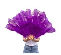 Abanico Plumas De EspectáCulo De Danza Abanicos de Plumas for Bodas, Bailes, Fiestas, Despedidas Soltera, decoración espectáculos, Accesorios, Manualidades con(Purple,75-130cm 1pcs)