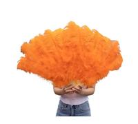Abanico Plumas De EspectáCulo De Danza Abanicos de Plumas for Bodas, Bailes, Fiestas, Despedidas Soltera, decoración espectáculos, Accesorios, Manualidades con(Orange,75-130cm 1pcs)