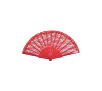 Abanico Rojo Encaje Señorita Abanico Burlesque Bailarina Disfraz Elegante