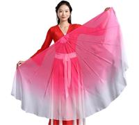 Abanico Seda Danza,Abanicos de Danza Abanico de danza del vientre gran tamaño, velo tela gasa suave, abanicos flexibles, accesorios for actuaciones en escenario, adultos, 1 unidad(Pink White,85cm)