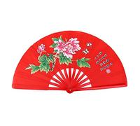 Abánico Tai Chi Plegable Bambú Kung Fu Artes Marciales(Rojo)