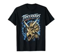 Abanico Triceratops Retro de los años 80 y 90 para paleontología de Dinosaurios y fósiles Camiseta gráfica económica