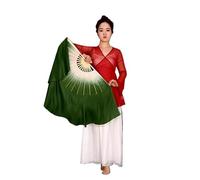 Abanico Velo De Seda Danza Abanico de Seda Real Doble Cara for Mujer, velos for Danza del Vientre, abanicos Dos Capas, Accesorios Baile, 1 par/2 Piezas(Color 5,36cm-40cm)