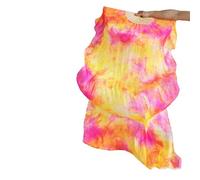 Abanico Velo De Seda Danza Velo de seda teñido anudado hecho a mano, un par, velo floral for danza del vientre, 180 cm, for mujeres, adultos, accesorios for espectáculos escénicos(Style 7,180x90cm)