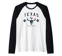 Abanico Vintage de Texas 1845, Estados Unidos Camiseta Manga Raglan
