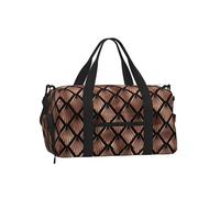 Abanicos Art Déco de Oro Rosa sobre Fondo Negro,Bolso Deportivo Bandolera de Mano, Bolsa de Deporte, Bolsa de Viaje de Gran Capacidad para Mujeres y Hombres.