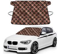 Abanicos Art Déco de Oro Rosa sobre Fondo Negro,Funda Protectora para Parabrisas de Coche, Resistente a la Nieve, Hielo, Sol, Rayos UV, Polvo y Agua. Apta para la mayoría de los Coches.