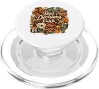 Abanicos de Collage de Bad Decisions Club, Retro, Vintage, Outlaw Party PopSockets PopGrip para MagSafe