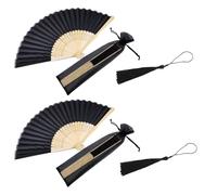 Abanicos de Mano Plegables de 2 Piezas, borlas de 2 Piezas, abanicos de Baile, Regalos de Abanico de Boda, abanicos de actuación