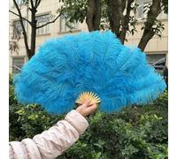 Abanicos de plumas de avestruz grandes y esponjosos de 70 cm, 100 cm y 130 cm. Abanicos de plumas de mano para carnaval, danza del vientre, ópera, accesorios de actuación - 70 cm_e-100 cm (2 unidade