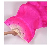 Abanicos de Seda para Danza del Vientre, Party Belly Dance Professional Reutilizable Portátil Portátil Etapa Accesorios Colorido Velo Largo Ventilador de Seda(Rose)