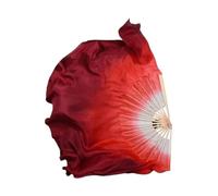 abanicos hechos a mano para la boda, Abanico de danza del vientre bicolor de seda auténtica y bambú, abanico de baile popular hecho a mano, abanico de arte popular, blanco, rojo, degra