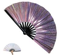 Abanicos para botas en el suelo, abanico holográfico de mano de 13 pulgadas con sonido de presión fuerte, ventilador de aplausos de colores láser para fiestas, festivales, actuaciones al aire libre