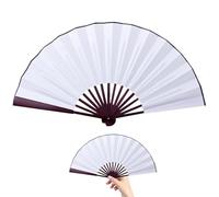 Abanicos plegables de mano, abanico de seda plegable para manualidades de 8/10 pulgadas, ventilador de mano en blanco de tela de seda para escribir y pintar, estilo chino