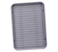 Abaodam 1 juego Bandeja de Horno Rectangular con Rejilla para Hornear Pan Pasteles Galletas y Verduras Accesorio de Cocina para y Ocasiones Especiales