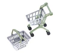 Abaodam 1 Juego Cesta de Miniatura para Casa de Muñecas Carrito de Supermercado Simulado con Detalles Realistas Accesorios de Escena para Creatividad y Habilidades Sociales