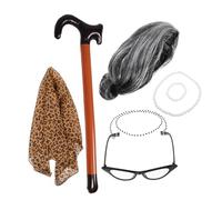 Abaodam 1 Juego De Peluca De Traje De Abuela Vieja Accesorios Para Fotomatón De Carnaval Ropa De Anciana Atuendo De Abuela Accesorios De Abuela Accesorio De Cosplay De Halloween Para