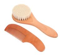 Abaodam 1 Juego funda cepillo lana para bebé peine madera peine madera cepillo lana infantil cepillo para bebé cepillo pelo lana para bebé peine para bebe ronda