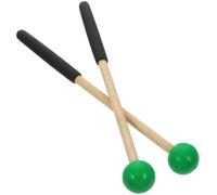 Abaodam 1 par Baquetas de Percusión para Marimba y Tambor Lengüeta de Mallets Mango Negro y Bola Verde Instrumento Musical Duradero y Confiable para Práctica y Rendimiento
