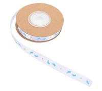 Abaodam 1 Rollo Cinta de estampado de oro bebé cinta de patrón de huella Feliz cumpleaños cinta de artesan cintas de shower para invitados cinta de cumpleaños poliéster Sky-blue