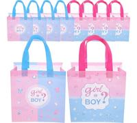 Abaodam 10 Bolsas de Obsequio de Tela No Tejida Letras para Revelación de Género, Duraderas y Bonitas, Ideales para Fiesta Shower