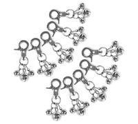 Abaodam 10 Campanillas para Collar de Mascota de Acero Inoxidable Mini Cascabeles Redondos de 12 MM con Cierre Ajustable Pack de 10 Piezas para Perros y Gatos Accesorio Seguro para