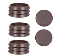 Abaodam 10 Copas de Ruedas de Plástico Color Café para Muebles y Sofás, Protector Antideslizante Que Fija y Protege el Suelo