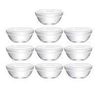 Abaodam 10 Cuencos de Vidrio Transparentes Pequeños para Comida y Postres, Tazones Multiusos para Ensaladas, Aptos para Uso Doméstico y Restauración, Prácticos y Resistentes al Calor