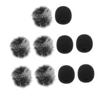 Abaodam 10 Fundas para Micrófono de Solapa Protección Viento, Set de 5 Cubiertas de Espuma Antiviento y 5 Cubiertas de Algodón Suave, Accesorio Portátil para Grabación y Aislamiento