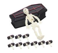 Abaodam 10 Juegos Mini Coffin Boxes Halloween Decor Compact Prank Props Lightweight Plastic Casket Treat Boxes For Indoor Party