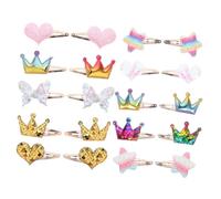 Abaodam 10 Pares Pinzas Cabello con Lentejuelas Pinzas de Brillo Degradado con Forma de Corazón y Estrella para Fiestas de Cumpleaños y Festivales